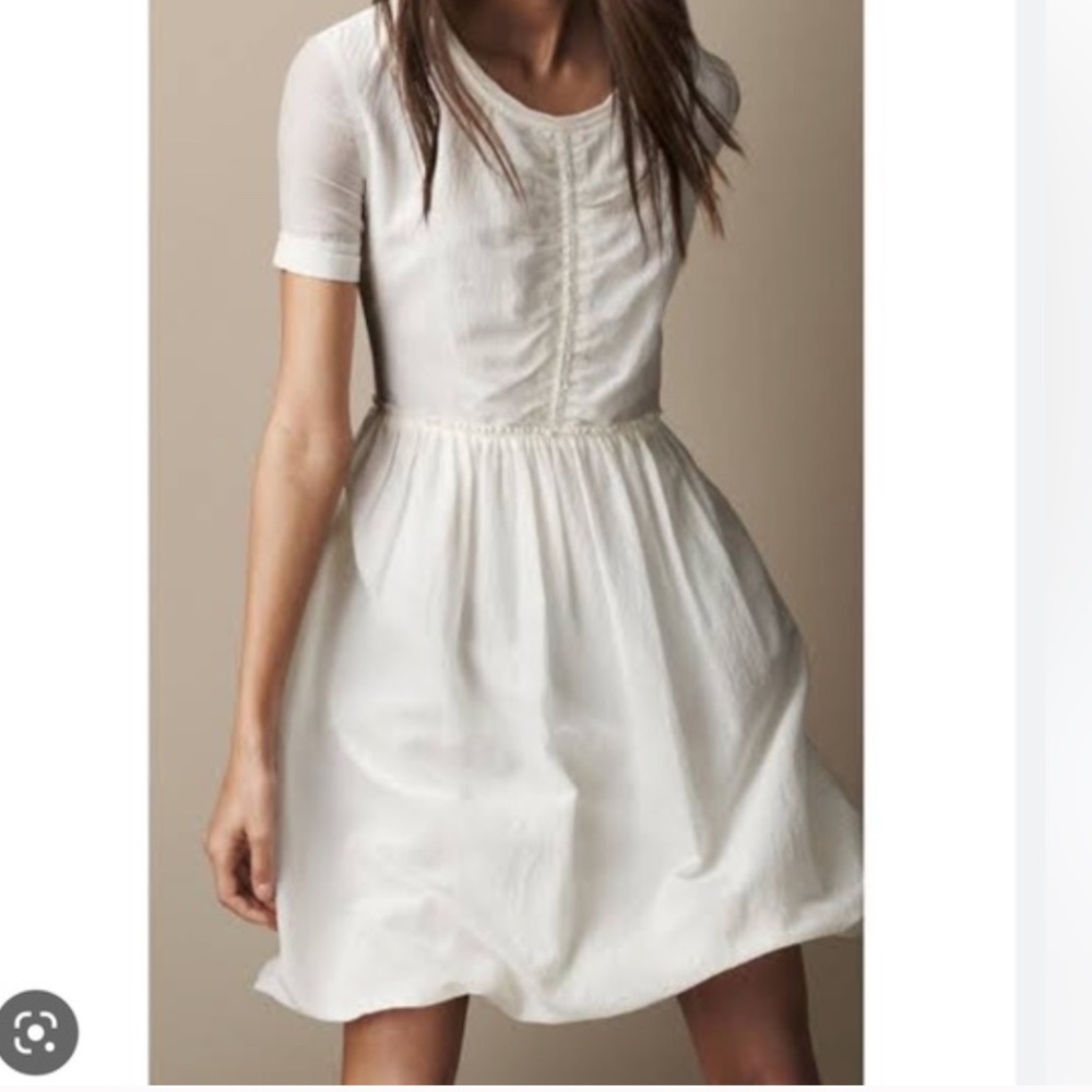 Burberry Brit Silk/Cotton White Dress Size 4 / 6